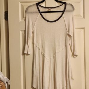 Free People white 3/4 sleeve Top M